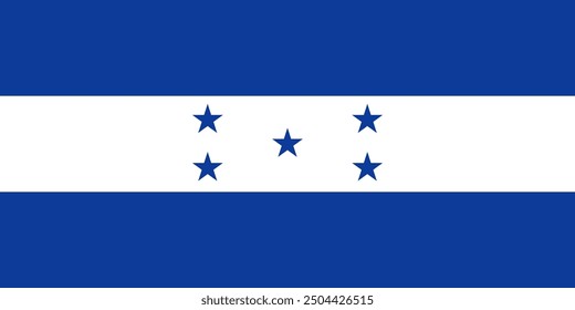 Bandera de Vector de Honduras. Dimensiones precisas y colores oficiales. Este archivo es adecuado para la edición digital y la impresión de cualquier tamaño.