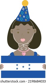 Honduras vector hand drawn flag, Honduran lempira