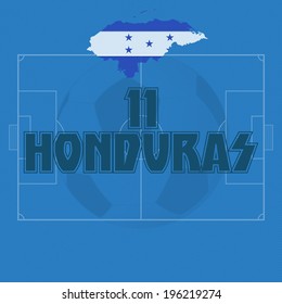 Honduras vector illustration, map with soccer ball