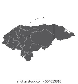 Honduras vector map isolated on white background. High detailed silhouette illustration.