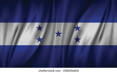 Honduras wave flag, flat layout, vector illustration