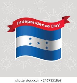 Honduras Wavy Flag Independence Day Banner Background