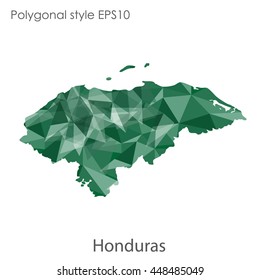 Hondurus map in geometric polygonal style.Abstract gems triangle,modern design background.. Vector illustration EPS10