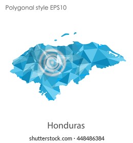 Hondurus map in geometric polygonal style.Abstract gems triangle,modern design background.. Vector illustration EPS10