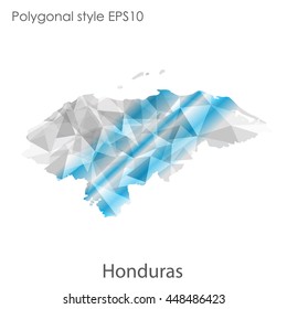 Hondurus map in geometric polygonal style.Abstract gems triangle,modern design background.. Vector illustration EPS10