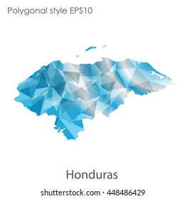 Hondurus map in geometric polygonal style.Abstract gems triangle,modern design background.. Vector illustration EPS10