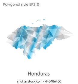 Hondurus map in geometric polygonal style.Abstract gems triangle,modern design background.. Vector illustration EPS10