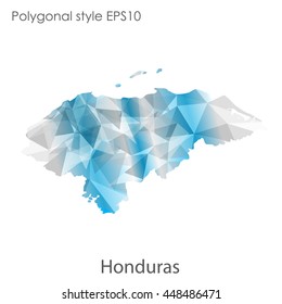 Hondurus map in geometric polygonal style.Abstract gems triangle,modern design background.. Vector illustration EPS10