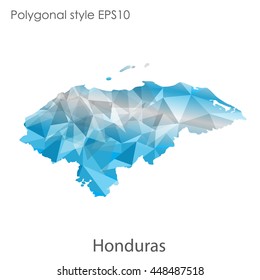 Hondurus map in geometric polygonal style.Abstract gems triangle,modern design background.. Vector illustration EPS10