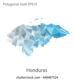 Hondurus map in geometric polygonal style.Abstract gems triangle,modern design background.. Vector illustration EPS10