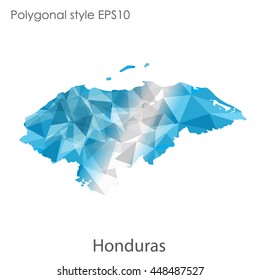 Hondurus map in geometric polygonal style.Abstract gems triangle,modern design background.. Vector illustration EPS10