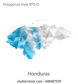 Hondurus map in geometric polygonal style.Abstract gems triangle,modern design background.. Vector illustration EPS10