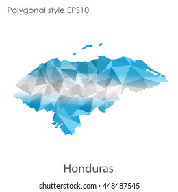 Hondurus map in geometric polygonal style.Abstract gems triangle,modern design background.. Vector illustration EPS10