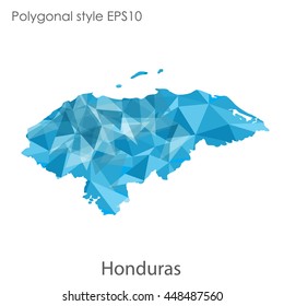 Hondurus map in geometric polygonal style.Abstract gems triangle,modern design background.. Vector illustration EPS10