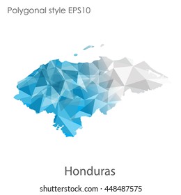 Hondurus map in geometric polygonal style.Abstract gems triangle,modern design background.. Vector illustration EPS10