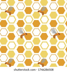 Honecomb and honey bee pattern