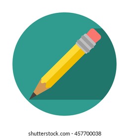 Honed simple pencil. Icon in the flat style for the web. vector illustration