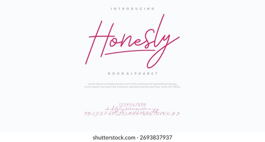 Honesly Modern minimal abstract alphabet fonts. Typography technology, electronic, movie, digital, music, future, logo creative font. vector illustration