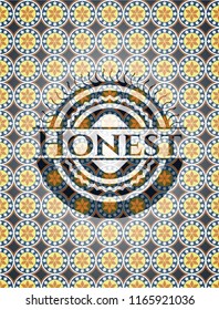Honest arabic badge. Arabesque decoration.