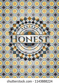 Honest arabic emblem background. Arabesque decoration.