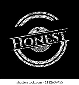  Honest chalkboard emblem on black board