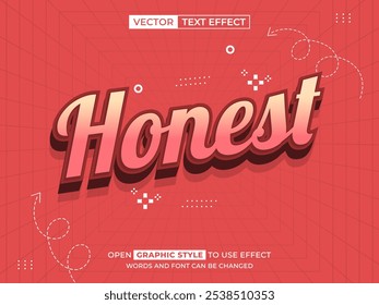 texto editável honesto, efeito de fonte, texto 3d para título
