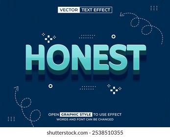 texto editável honesto, efeito de fonte, texto 3d para título