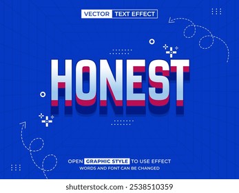 texto editável honesto, efeito de fonte, texto 3d para título