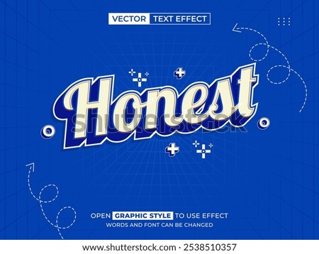 honest editable text, font effect, 3d text for title