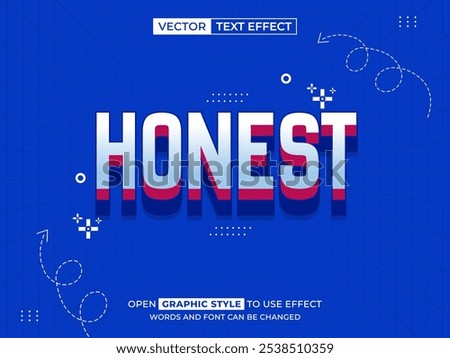 honest editable text, font effect, 3d text for title