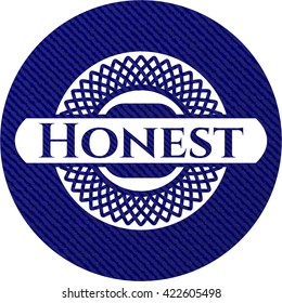 Emblema honesto con fondo jean