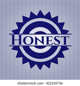Honest emblem with jean high quality background