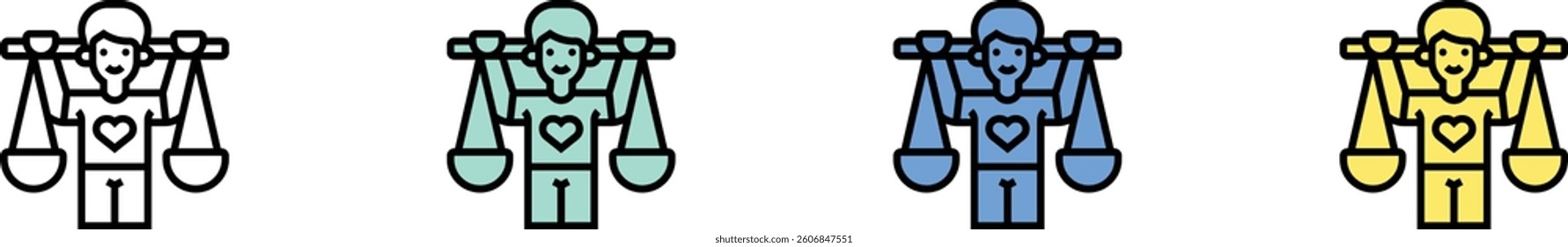 honest icon. Outline, Green, Blue and Yellow Style Design Isolated On White Background