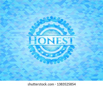 Honest light blue mosaic emblem