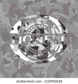 Honest on grey camouflaged pattern