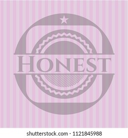 Honest pink emblem. Retro