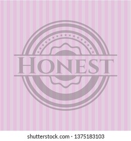 Honest pink emblem. Retro