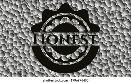Honest realistic dark emblem with bubbles background. Vector Illustration. Detailed. 