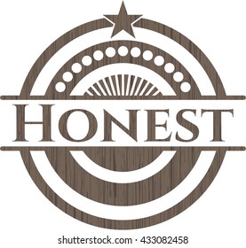 Honest retro wooden emblem