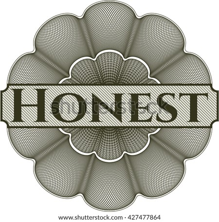 Honest rosette or money style emblem