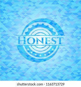 Honest sky blue emblem. Mosaic background
