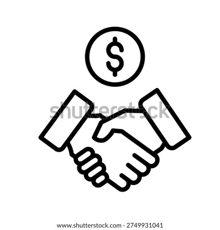 Honest Trade Outline Icon Vector Illustration