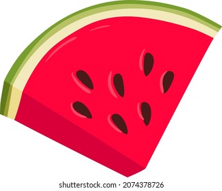 Honest watermelon - vector illustration isolated on white background