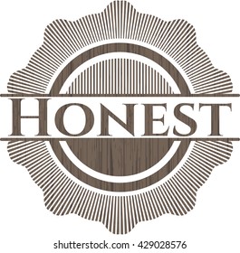 Honest wood emblem. Vintage.