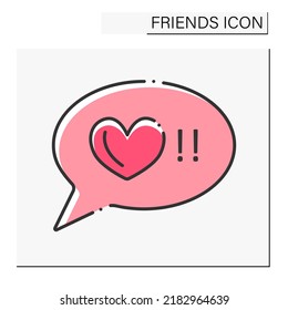  Honestly Color Icon. Truthful, Fair, Or Honourable For Everyone. Communication Bulb. Friends Line Icon. Isolated Vector Illustration