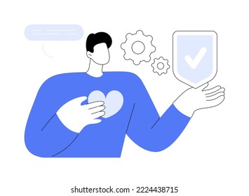 Honesty abstract concept vector illustration. Ethics, honest person, keep promise, corporate core value, emotional honesty, professional quality, straightforward speech, loyalty abstract metaphor.