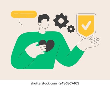 Honesty abstract concept vector illustration. Ethics, honest person, keep promise, corporate core value, emotional honesty, professional quality, straightforward speech, loyalty abstract metaphor.