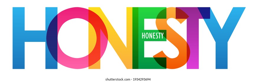 HONESTY colorful vector typography banner isolated on white background