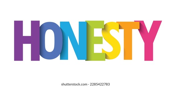 HONESTY colorful vector typography banner