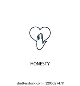 honesty concept line icon. Simple element illustration. honesty concept outline symbol design. Can be used for web and mobile UI/UX